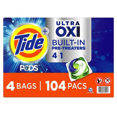Tide PODS + Ultra Oxi Liquid Detergent Pacs (26 pacs)