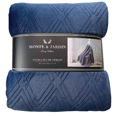 Monte & Jardin Ultra Plush Throw Blue