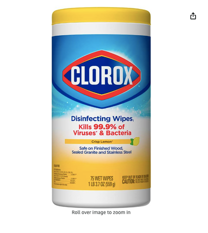 Clorox Bleach Free Wipe, Crisp Lemon, 75 Count