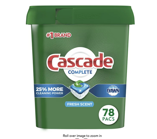 Cascade Complete ActionPacs, Dishwasher Detergent, Fresh Scent