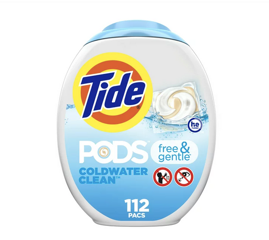 Tide PODS Free and Gentle Laundry Detergent Soap Pacs 112