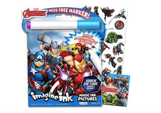 Marvel Avengers Imagine Ink Coloring Book with Mess-Free Marker and Stickers