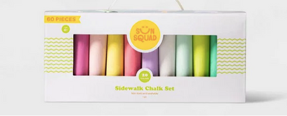 Sun Squad Sidewalk Chalk Set, Multicolor 60 Pieces
