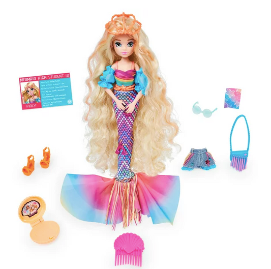 Mermaid High Finly Doll with Removable Tail, Clothes & Accessories