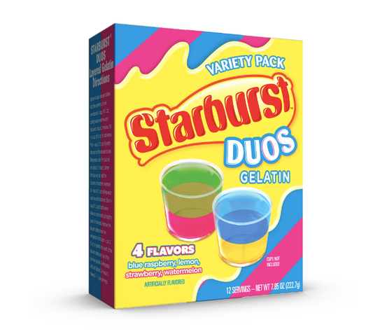 Starburst Duos Variety Gelatin Mix, 12 Servings, 7.85 oz