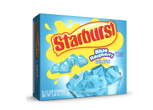 Starburst Blue Raspberry Gelatin Mix, 6 Servings, 3.94 oz