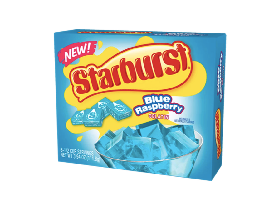 Starburst Blue Raspberry Gelatin Mix, 6 Servings, 3.94 oz